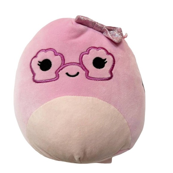 Squishmallows Maelle Turtle Soft Pink Seashell glasses sparkle bow Plushie - Picture 1 of 5